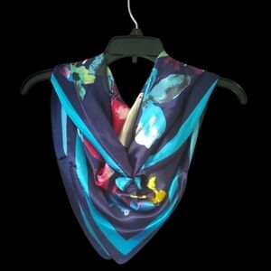 Vibrant Blue Floral Scarf